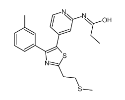 N-[4-[4-(3-methylphenyl)-2-(2-methylsulfanylethyl)-1,3-thiazol-5-yl]pyridin-2-yl]propanamide结构式