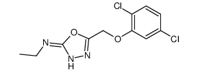 5-[(2,5-dichlorophenoxy)methyl]-N-ethyl-1,3,4-oxadiazol-2-amine结构式