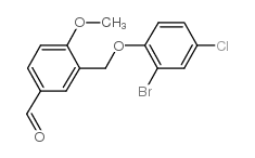 3-(2-溴-4-氯苯氧基甲基)-4-甲氧基苯甲醛结构式