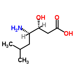 (3R,4S)-4-Amino-3-hydroxy-6-methylheptanoic acid结构式