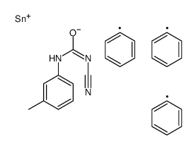 triphenylstannyl N-cyano-N'-(3-methylphenyl)carbamimidate Structure