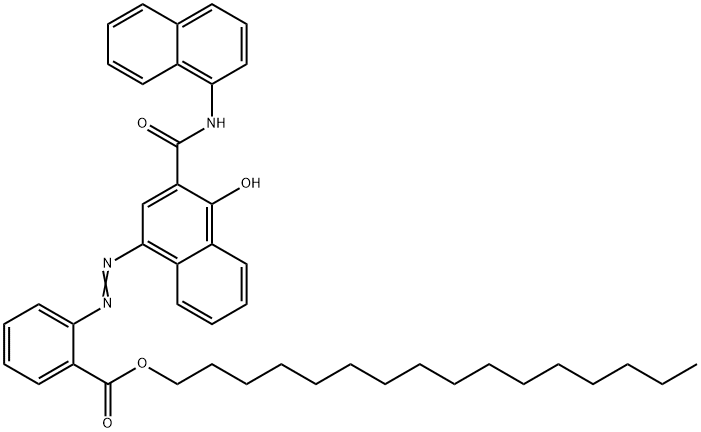 1-Hydroxy-4-[2-(hexadecyloxycarbonyl)phenylazo]-N-(1-naphtyl)-2-naphthamide结构式