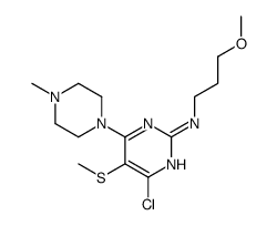 4-chloro-N-(3-methoxypropyl)-6-(4-methylpiperazin-1-yl)-5-methylsulfanylpyrimidin-2-amine结构式