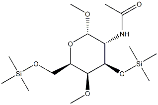 Methyl 2-(acetylamino)-4-O-methyl-3-O,6-O-bis(trimethylsilyl)-2-deoxy-α-D-galactopyranoside结构式