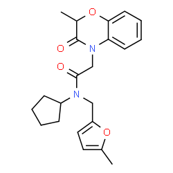 4H-1,4-Benzoxazine-4-acetamide,N-cyclopentyl-2,3-dihydro-2-methyl-N-[(5-methyl-2-furanyl)methyl]-3-oxo-(9CI) structure