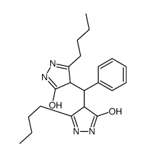 3-butyl-4-[(3-butyl-5-oxo-1,4-dihydropyrazol-4-yl)-phenylmethyl]-1,4-dihydropyrazol-5-one结构式