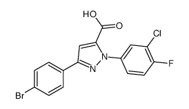 3-(4-BROMOPHENYL)-1-(3-CHLORO-4-FLUOROPHENYL)-1H-PYRAZOLE-5-CARBOXYLIC ACID Structure