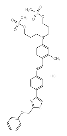 3-methyl-N,N-bis(3-methylsulfonyloxypropyl)-4-[[4-[2-(phenoxymethyl)-1,3-thiazol-4-yl]phenyl]iminomethyl]aniline Structure