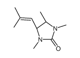 (4S,5S)-1,3,4-trimethyl-5-(2-methylprop-1-enyl)imidazolidin-2-one结构式