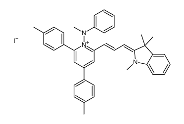 1,3,3-trimethyl-2-[3-[1-methylanilino-4,6-di-p-tolyl-1H-pyridin-2-ylidene]prop-1-enyl]-3H-indolium iodide Structure