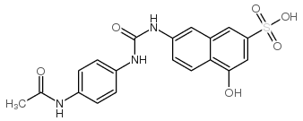 7-[[[[4-acetamidophenyl]amino]carbonyl]amino]-4-hydroxynaphthalene-2-sulphonic acid structure