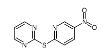 Pyrimidine, 2-((5-nitro-2-pyridinyl)thio)- Structure