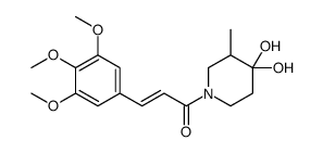 4,4-Dihydroxy-3-methyl-1-[3-(3,4,5-trimethoxyphenyl)propenoyl]piperidine结构式