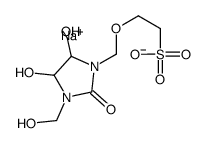 2-[[4,5-Dihydroxy-3-(hydroxymethyl)-2-oxo-1-imidazolidinyl]methoxy]ethanesulfonic acid sodium salt structure