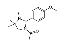 1-[2-(4-methoxyphenyl)-3,4,4-trimethylimidazolidin-1-yl]ethanone结构式