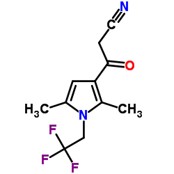3-[2,5-Dimethyl-1-(2,2,2-trifluoroethyl)-1H-pyrrol-3-yl]-3-oxopropanenitrile structure