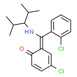 4-Chloro-2-((2-chlorophenyl)((2-methyl-1-(1-methylethyl)propyl)imino)m ethyl)phenol结构式