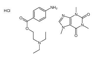 2-(diethylamino)ethyl 4-aminobenzoate,1,3,7-trimethylpurine-2,6-dione,hydrochloride结构式