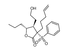 (3S,4R,5R)-3-benzenesulfonyl-3-pentenyl-4-(2-hydroxyethyl)-5-propyldihydrofuran-2-one结构式