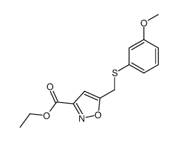 5-(3-Methoxy-phenylsulfanylmethyl)-isoxazole-3-carboxylic acid ethyl ester Structure