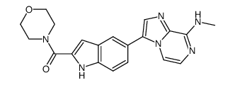 [5-(8-Methylamino-imidazo[1,2-a]pyrazin-3-yl)-1H-indol-2-yl]-morpholin-4-yl-methanone结构式