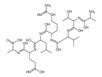 (2S)-2-[[(2S)-5-amino-2-[[(2S)-2-[[(2S)-2-[[(2S)-2-[[(2S,3R)-2-[[(2S)-2-aminopropanoyl]amino]-3-hydroxybutanoyl]amino]-3-methylbutanoyl]amino]-5-(diaminomethylideneamino)pentanoyl]amino]-4-methylpentanoyl]amino]-5-oxopentanoyl]amino]propanoic acid Structure