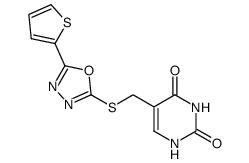 5-[[[5-(2-thienyl)-1,3,4-oxadiazol-2-yl]thio]methyl]uracil结构式