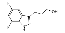 3-(5,7-difluoro-1H-indol-3-yl)propan-1-ol结构式