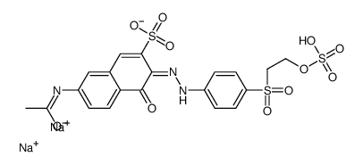 7-acetamido-4-hydroxy-3-[[4-[[2-(sulphooxy)ethyl]sulphonyl]phenyl]azo]naphthalene-2-sulphonic acid, sodium salt Structure