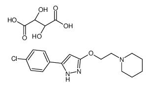 1-[2-[[5-(4-chlorophenyl)-1H-pyrazol-3-yl]oxy]ethyl]piperidine, (2R,3R )-2,3-dihydroxybutanedioic acid Structure