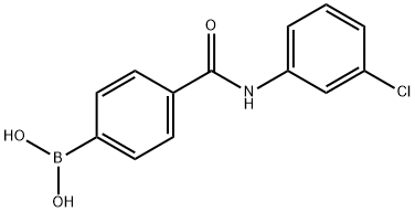 4-(3-氯苯基氨基甲酰基)苯基硼酸结构式