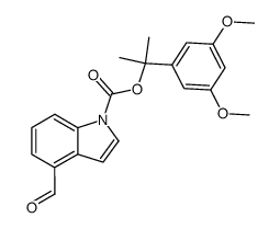 4-Formyl-indole-1-carboxylic acid 1-(3,5-dimethoxy-phenyl)-1-methyl-ethyl ester结构式