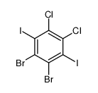 1,2-dibromo-4,5-dichloro-3,6-diiodobenzene结构式