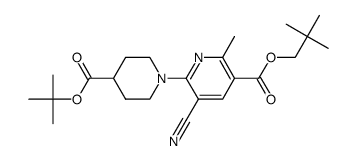 2,2-dimethylpropyl 6-[4-(tert-butoxycarbonyl)piperidin-1-yl]-5-cyano-2-methylnicotinate Structure