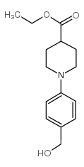 1-(4-羟基甲基苯基)哌啶-4-羧酸乙酯结构式