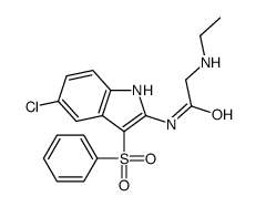 N-[3-(benzenesulfonyl)-5-chloro-1H-indol-2-yl]-2-(ethylamino)acetamide Structure