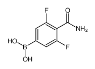 4-(Aminocarbonyl)-3,5-difluorophenylboronic acid结构式