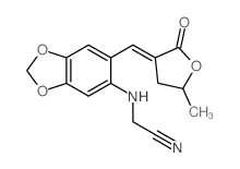 Acetonitrile,2-[[6-[(dihydro-5-methyl-2-oxo-3(2H)-furanylidene)methyl]-1,3-benzodioxol-5-yl]amino]-结构式