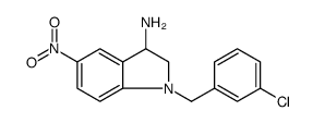 1H-Indol-3-amine, 1-[(3-chlorophenyl)methyl]-2,3-dihydro-5-nitro Structure