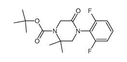 4-(2,6-difluorophenyl)-2,2-dimethyl-5-oxopiperazine-1-carboxylic acid t-butyl ester Structure