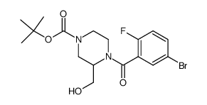 tert-butyl 4-(5-bromo-2-fluorobenzoyl)-3-(hydroxymethyl)piperazine-1-carboxylate Structure