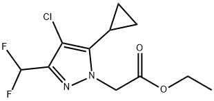 ethyl [4-chloro-5-cyclopropyl-3-(difluoromethyl)-1H-pyrazol-1-yl]acetate Structure