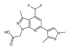 [4-(Difluoromethyl)-6-(1,3-dimethyl-1H-pyrazol-4-yl)-3-methyl-1H-pyrazolo[3,4-b]pyridin-1-yl]acetic acid结构式