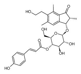 (2R,3S)-pterosin C 3-O-β-(4'-p-coumaroyl)-glucopyranoside结构式