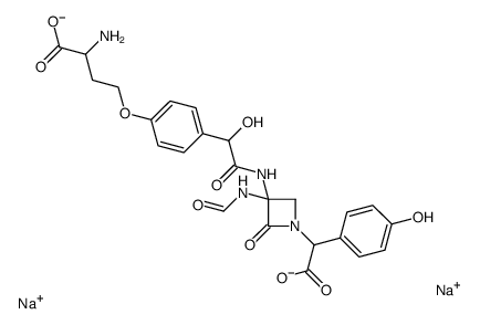 disodium,2-amino-4-[4-[2-[[1-[carboxylato-(4-hydroxyphenyl)methyl]-3-formamido-2-oxoazetidin-3-yl]amino]-1-hydroxy-2-oxoethyl]phenoxy]butanoate Structure