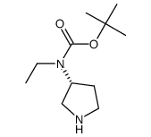 tert-butyl ethyl [(3R)-pyrrolidin-3-yl]carbamate结构式