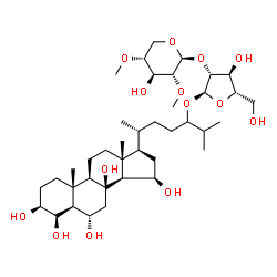 24-[[2-O-(2-O,4-O-Dimethyl-β-D-xylopyranosyl)-α-L-arabinofuranosyl]oxy]-5α-cholestane-3β,4β,6α,8,15β-pentaol picture