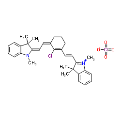 2-[2-[2-chloro-3-[2-(1,3,3-trimethylindol-1-ium-2-yl)ethenyl]cyclohex-2-en-1-ylidene]ethylidene]-1,3,3-trimethylindole,perchlorate Structure