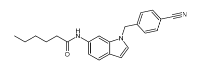 1-(4-cyanobenzyl)-6-hexanoylaminoindole结构式