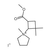 N-(1-carbomethoxy-3,3-dimethyl-2-cyclobutyl) N-methyl pyrrolidinium iodide Structure